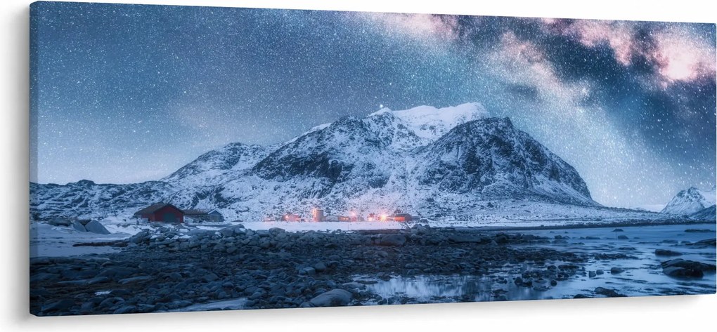 A hegyek képe a csillagos ég (120x50 cm)