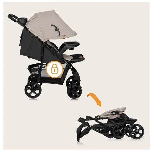 Lionelo - EMMA PLUS sport babakocsi bézs/fekete