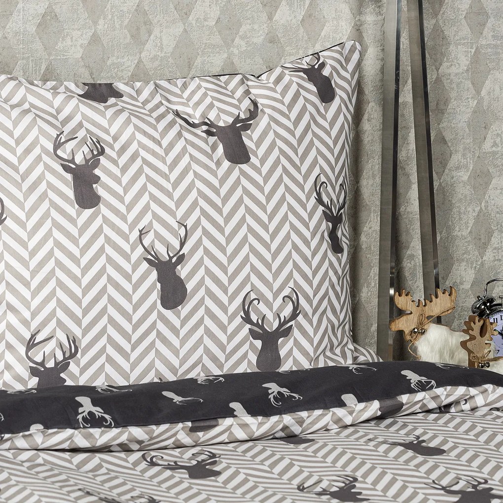 4Home Reindeer pamut ágyneműhuzat, 140 x 200 cm, 70 x 90 cm, 140 x 200 cm, 70 x 90 cm