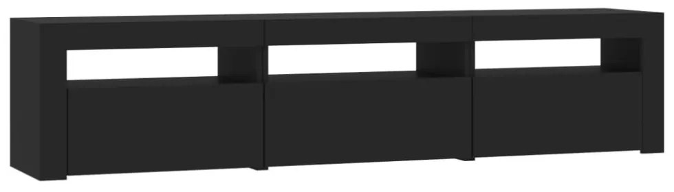 fekete TV-szekrény LED-világítással 180x35x40 cm