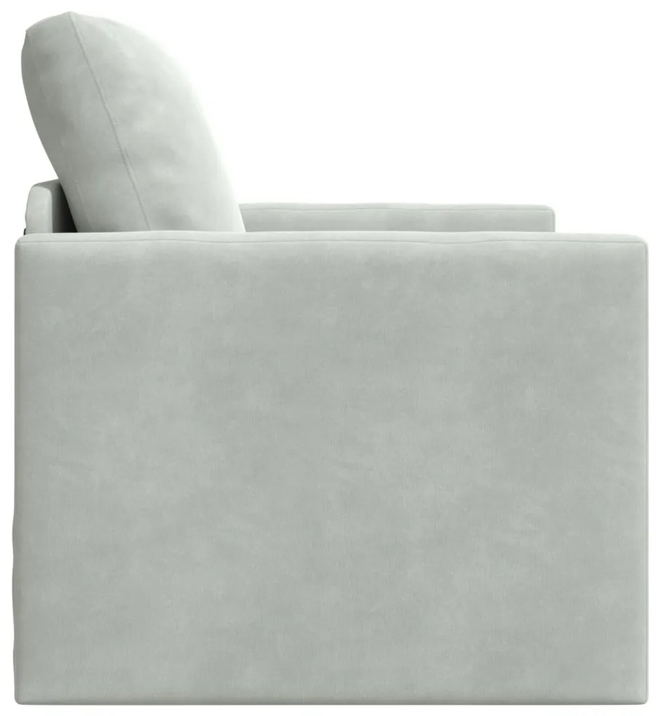 Egyszemélyes Floor Sofa Átalakítható Szövet 74x77x81 cm Világosszürke