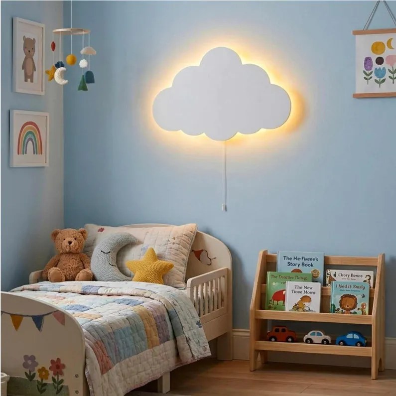LED fali dekoráció felhő formájában – Éjszakai fény gyerekszobába | LUNIK
