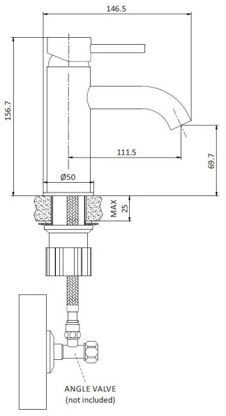 DRAGOR 15,6 cm-es mosdócsaptelep, szálcsiszolt sárgaréz