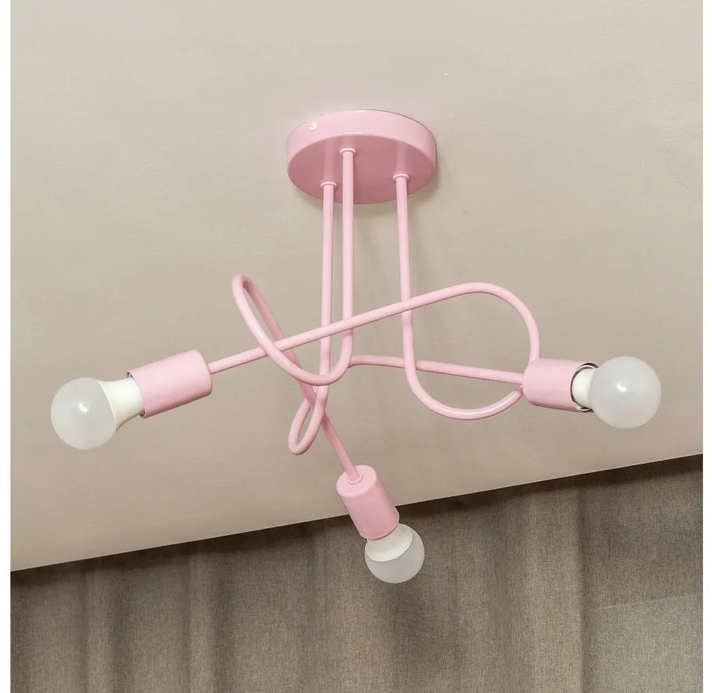 Felületre szerelt OXFORD csillár 3xE27/15W/230V rózsaszín