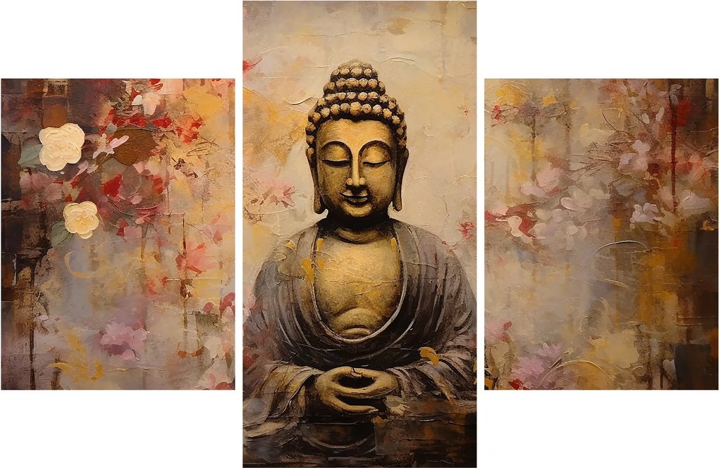 Kép - Buddha, festészet (90x60 cm)