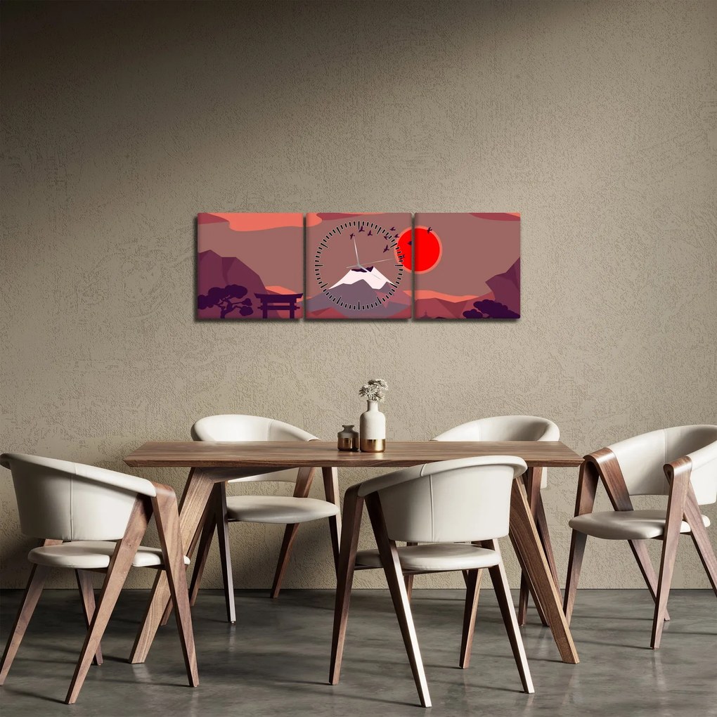 Kép - Fuji hegység (órával) (90x30 cm)