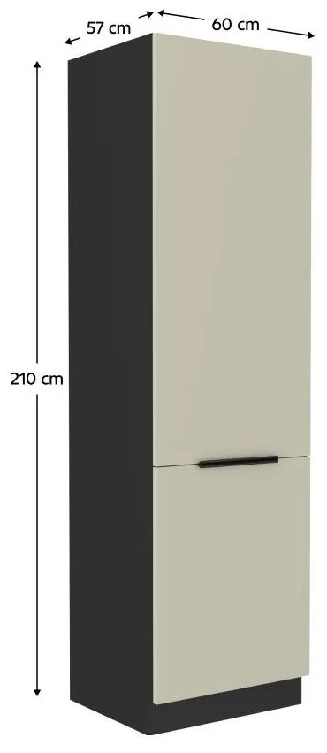 Konyhaszekrény beépített hűtőhöz Arikona 60 LO 210 2F (kasmír + fekete) . 1097067