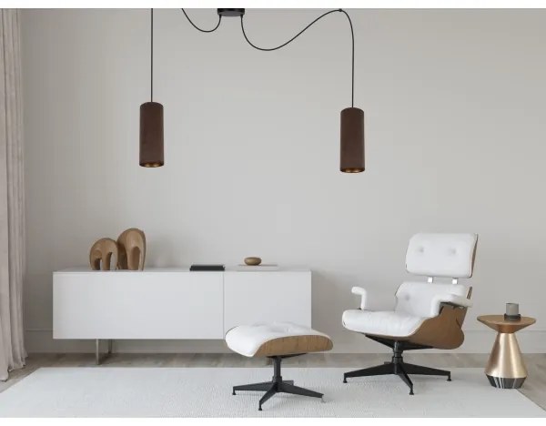 Láncos lámpa AVALO 2xE27/60W/230V barna/réz pavúk