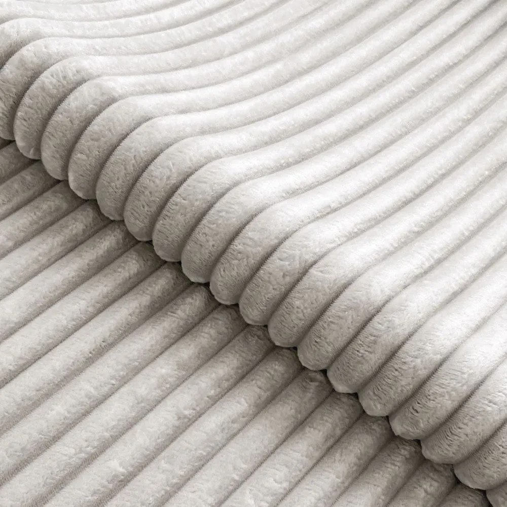 Világosszürke kordbársony sarokkanapé (jobb oldali-L alakú) Marbeya – Ropez