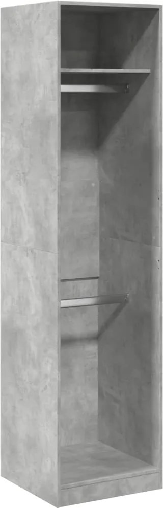 vidaXL betonszürke szerelt fa ruhásszekrény 50 x 50 x 200 cm