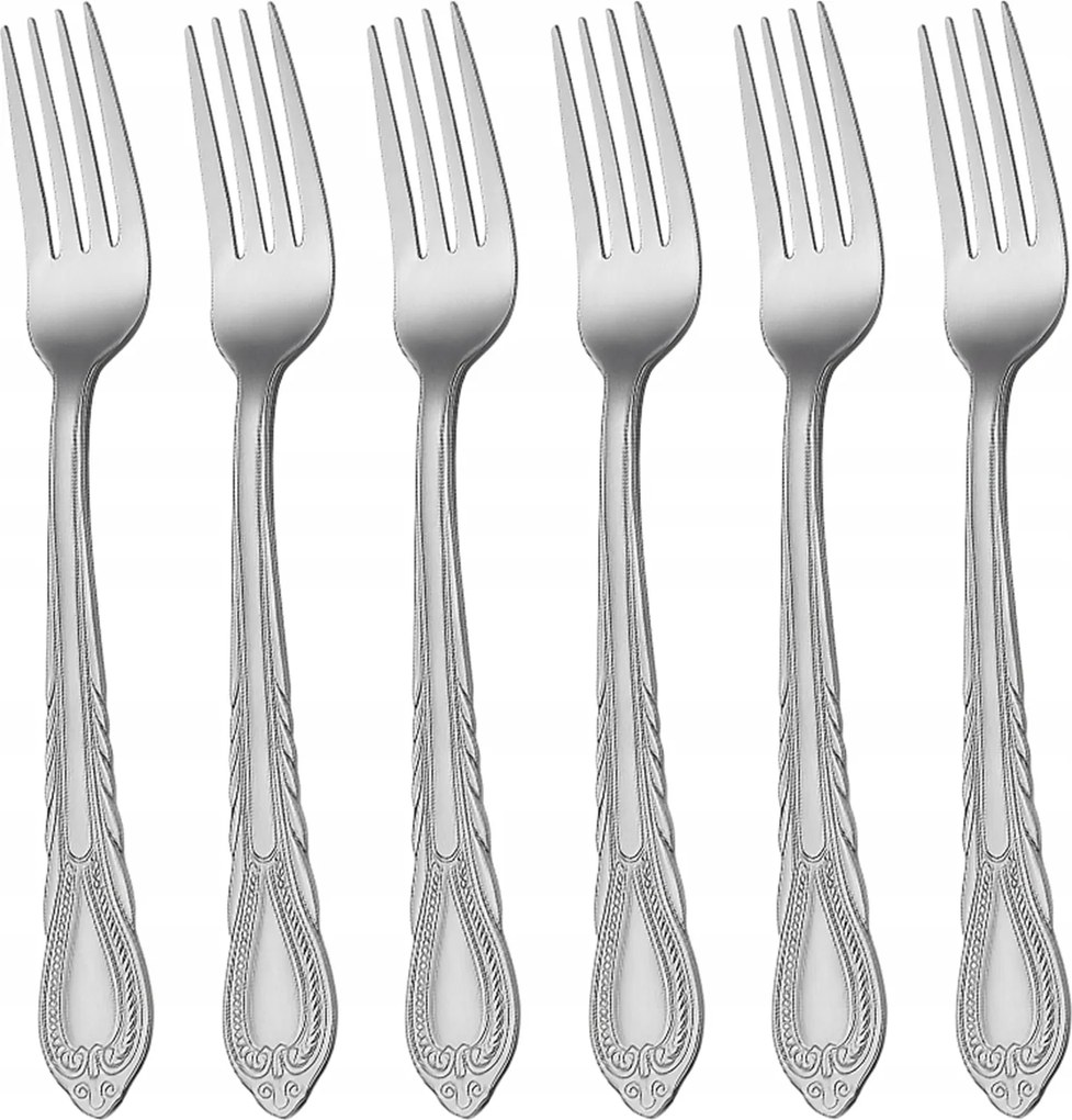 6DB-OS Étkezővilla Szett Rozsdamentes Acél Elegáns Polírozott