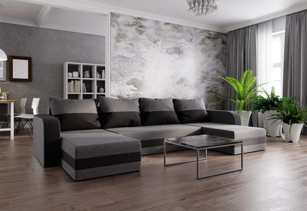 WELTA ágyázható U alakú ülőgarnitúra 306x85x139, mikrofázis 27/31