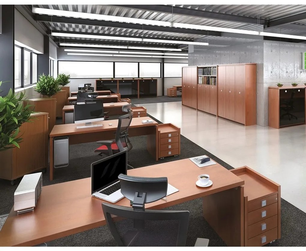 Verno ergonomikus asztal 200 x 200 cm, bal, antracit tölgy