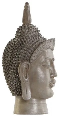 Buddha fej szobor szürke 30x29x58 cm