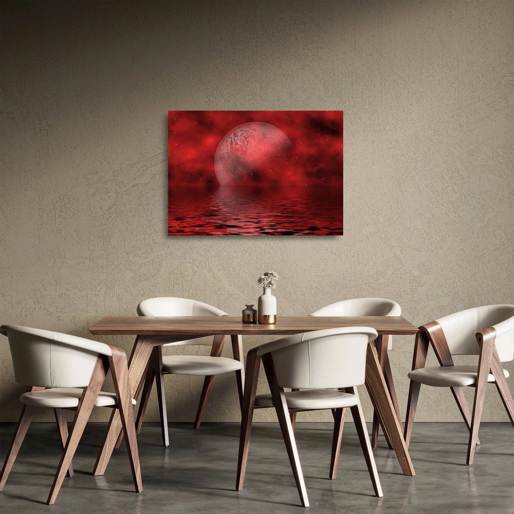 Kép - Hold a felszínen (üvegen) (70x50 cm)