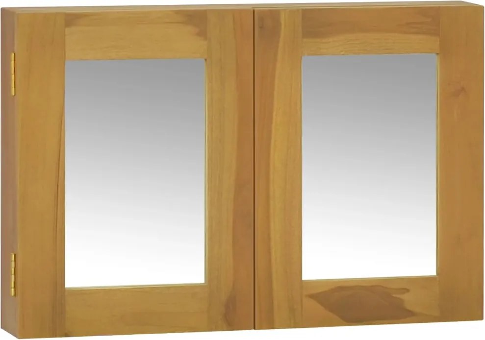 vidaXL tömör tíkfa tükrös szekrény 60 x 10 x 40 cm