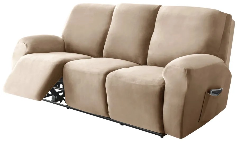 Masszázsfotel Huzat (bársonyos, 3 üléses, kapucsínó)