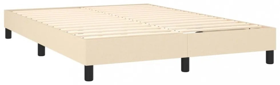 krémszínű szövet rugós ágykeret 140 x 190 cm