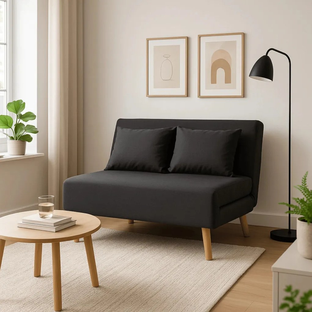 Kétszemélyes dönthető fotel fekete színben MARRY 2