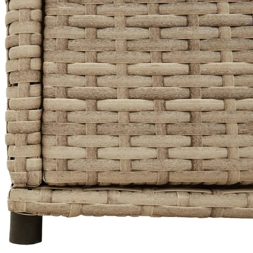 bézs polyrattan kerti tárolószekrény 105 x 55 x 113 cm