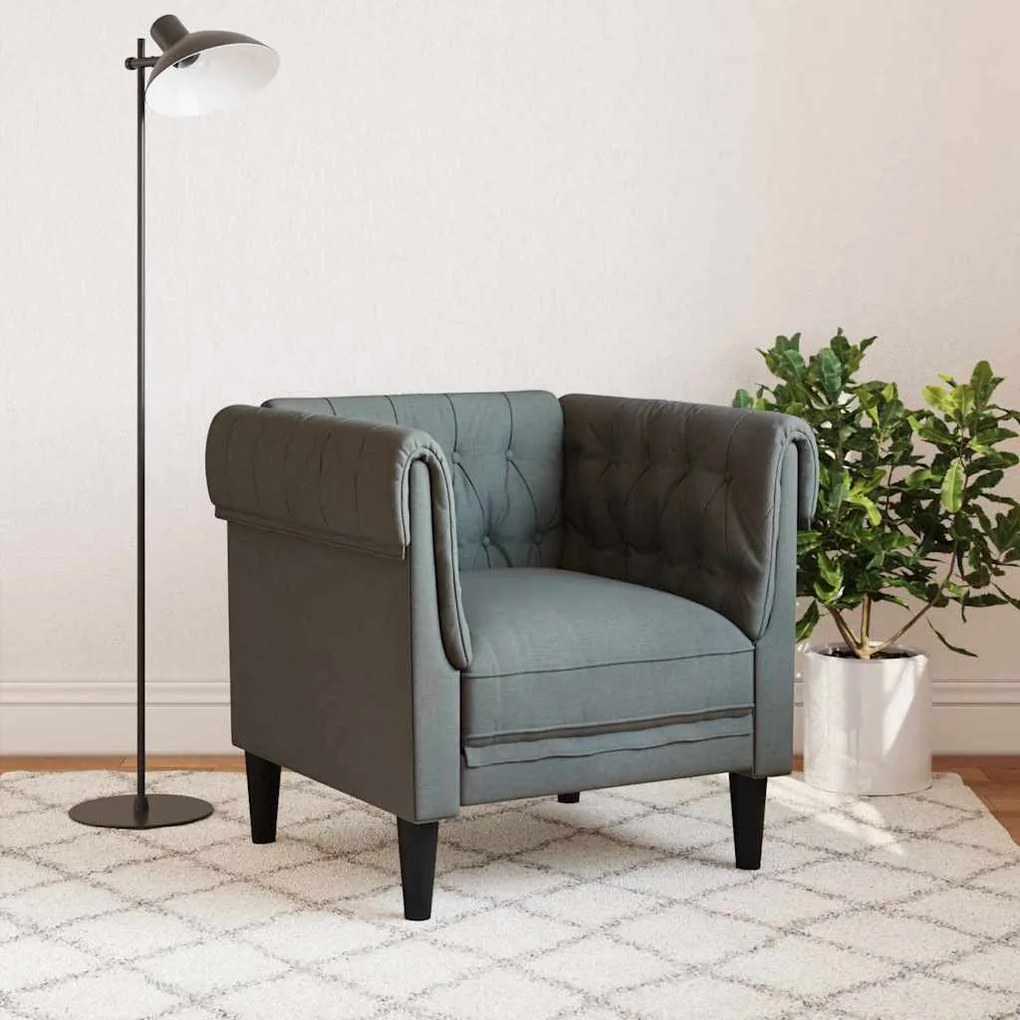 Chesterfield Kanapé Szék Sötétszürke 78.5 x 74.5 x 74.5 cm