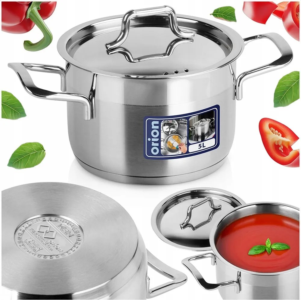 Anett Orion fazék fedővel rozsdamentes acél 14 cm 1,5L Prémium