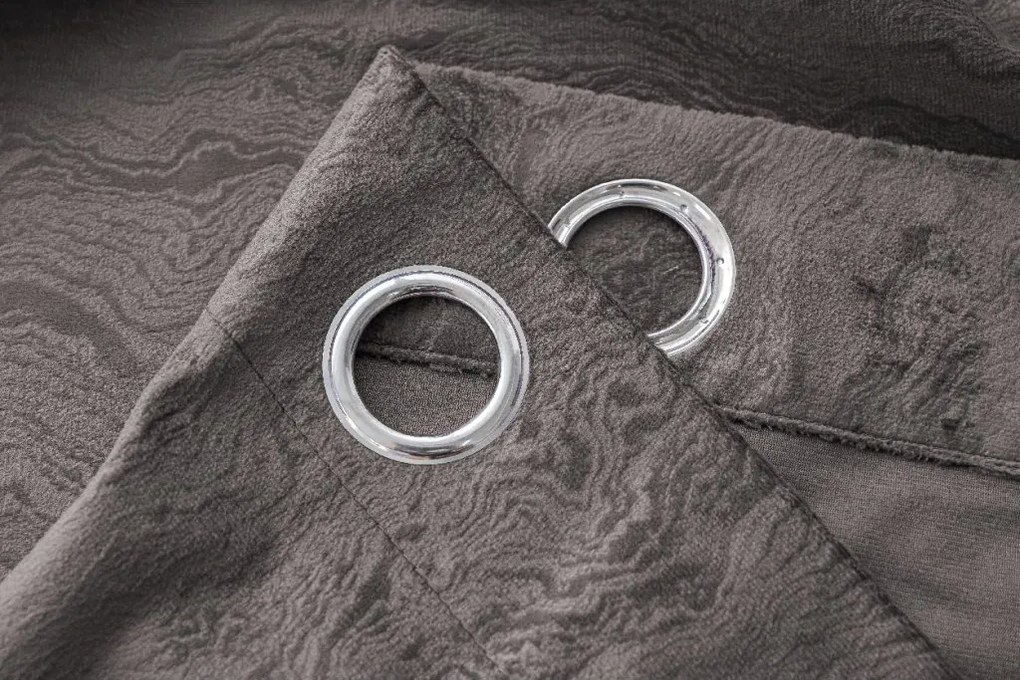 Sötétítő függöny DUNES VELVET 140x250 cm, sötétszürke Felfüggesztés: Fém gyűrűk