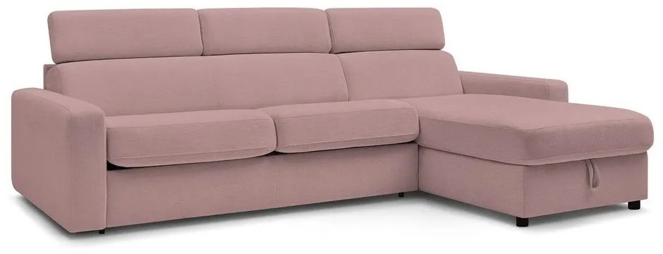 Rózsaszín kinyitható sarokkanapé (variálható) Monaco – Bobochic Paris
