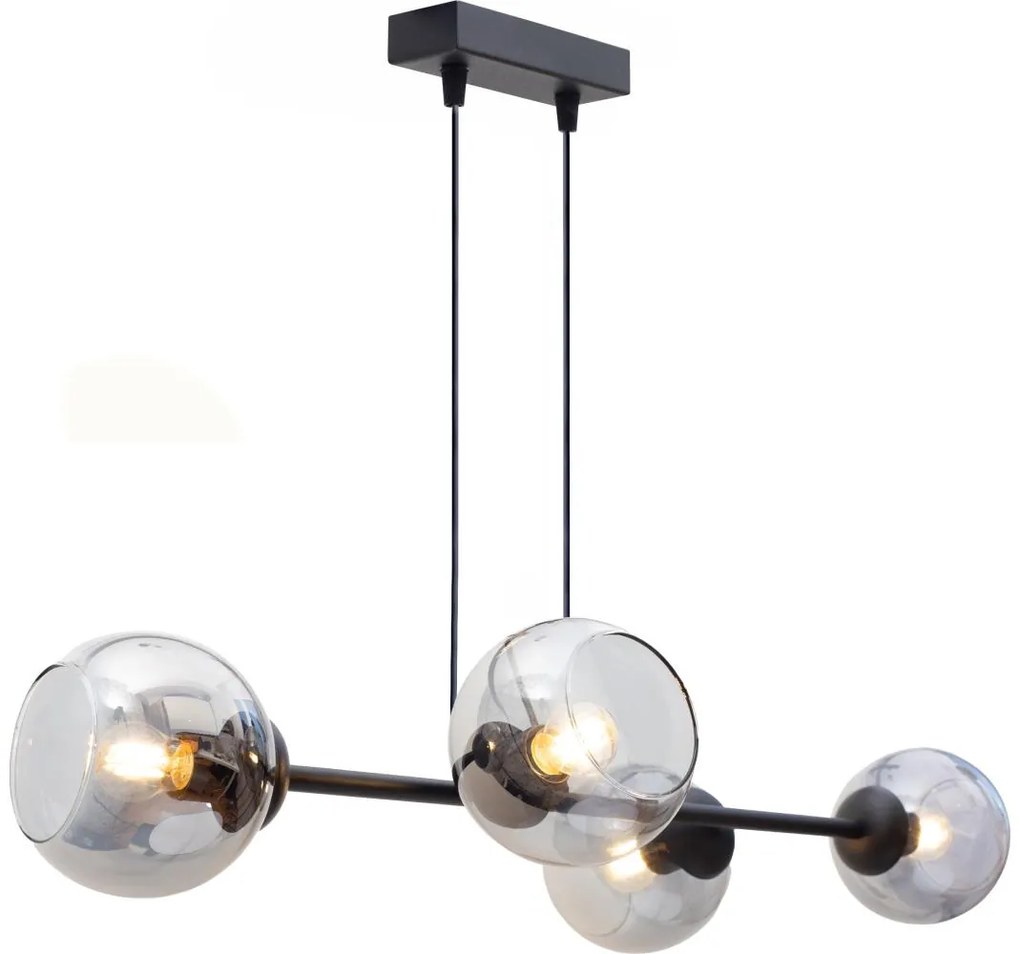 Csillár zsinóron LATIL 4xE27/60W/230V fekete