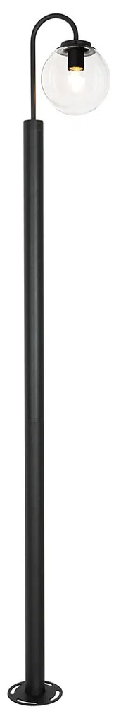 Modern kültéri lámpa fekete, átlátszó üveggel 200 cm IP44 - Sfera