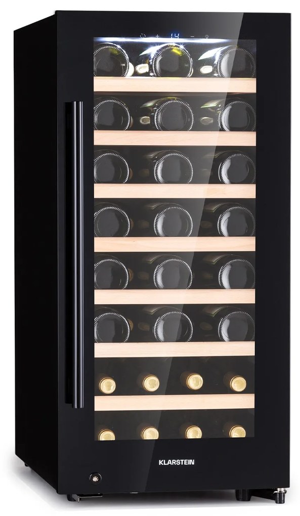 Klarstein Barossa 38 Uno, borhűtő, 94 liter, 38 palack, 1 zóna, érintőképernyő