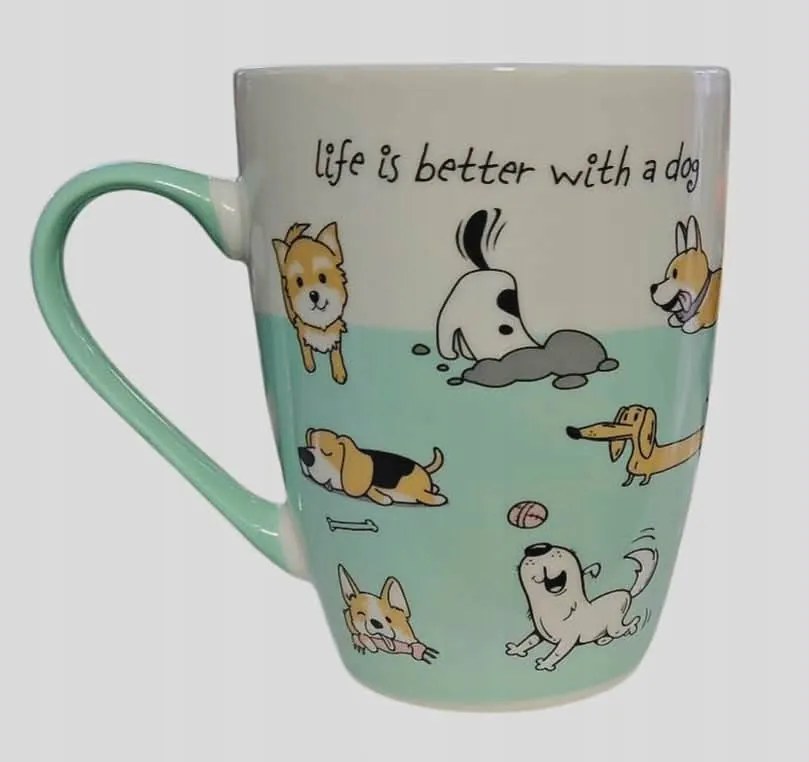 Porcelán Bögre Kutyusok Life Is Better With A Dog 250 ML.