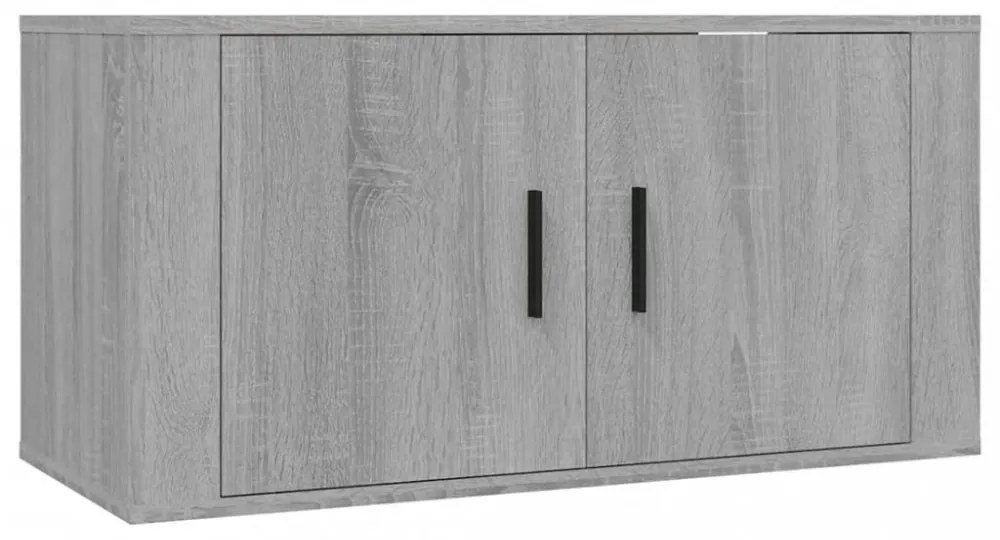 3 db szürke sonoma falra szerelhető TV-szekrény 80x34,5x40 cm