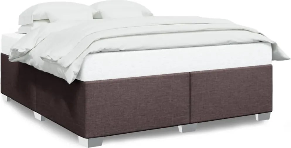 vidaXL sötétbarna szövet ágykeret matrac nélkül 200 x 200 cm