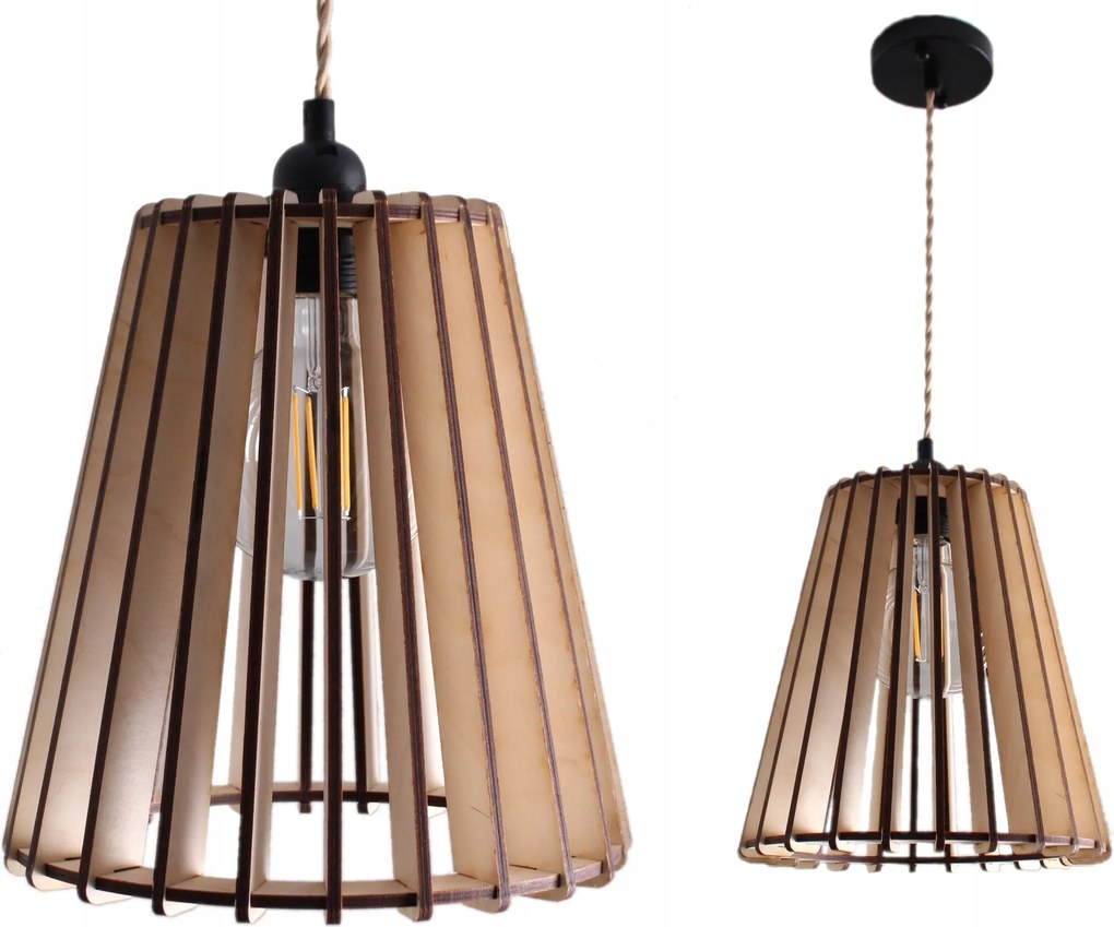 Fából Készült Mennyezeti Lámpa Cone mintás keret