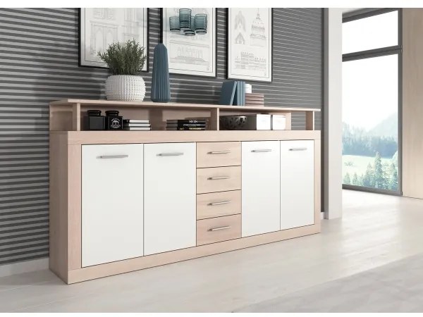 RUNA komód sonoma tölgy/fehér