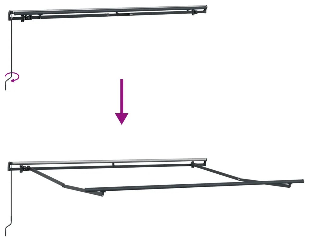 Kézi behúzható napellenző piros és fehér csíkos 350x250 cm