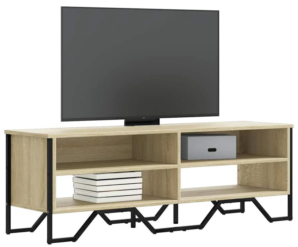 sonoma tölgy színű szerelt fa TV-szekrény 122 x 34 x 41 cm