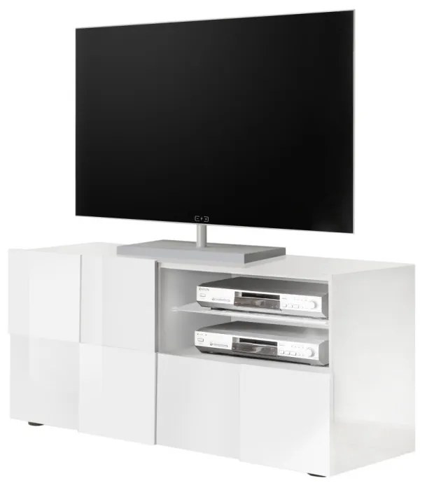 DAMA Kis Fehér TV Szekrény 1 ajtós 1 fiókos 121cm