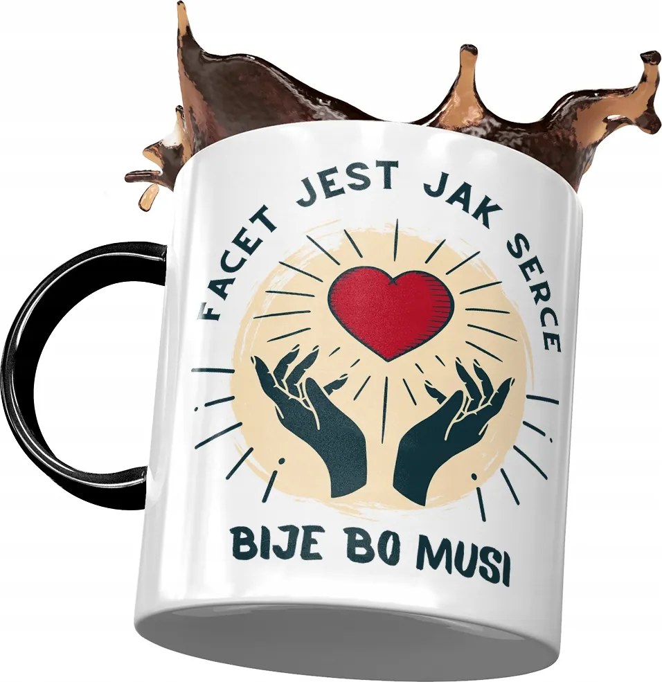 Bögre Fekete Vicces Férfi Olyan, Mint A Szív Ajándék Nyomtatott Fotóval