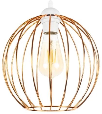 Csillár zsinóron MATT 3xE27/60W/230V fehér/réz