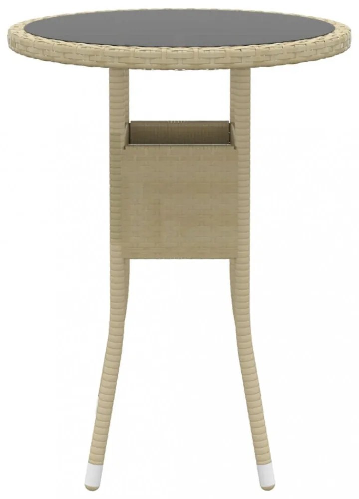 3 részes bézs kerti polyrattan étkezőgarnitúra