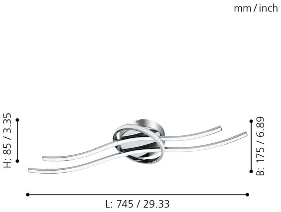 Eglo 96308 - LED Mennyezeti lámpa SELVINA LED/6W+LED/7W