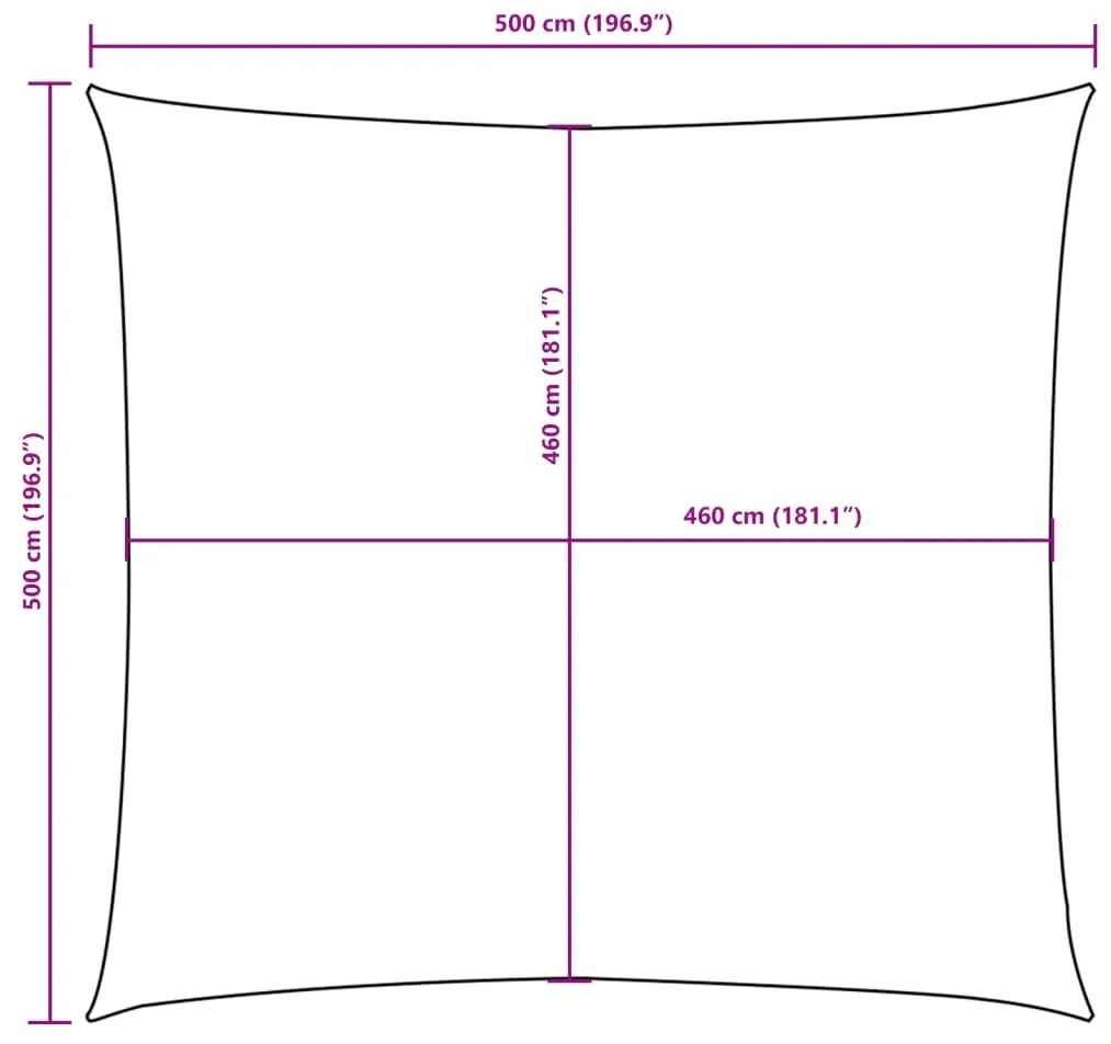 fehér négyzet alakú oxford-szövet napvitorla 5 x 5 m