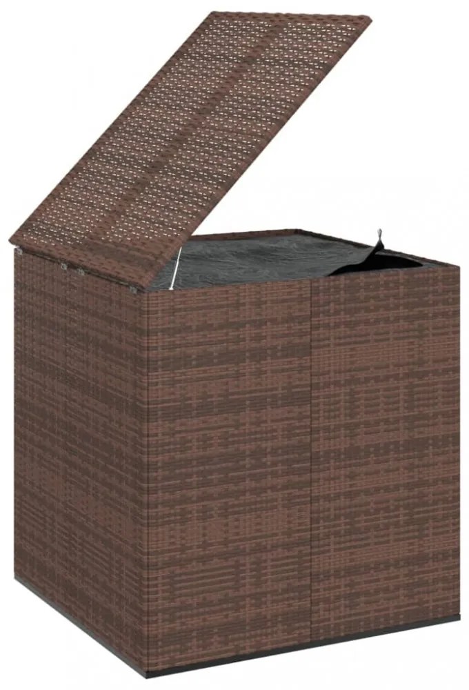 barna polyrattan kerti párnatartó doboz 100 x 97,5 x 104 cm