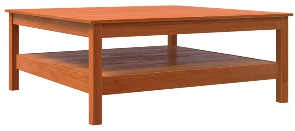 viaszbarna tömör fenyőfa dohányzóasztal 100 x 100 x 40 cm