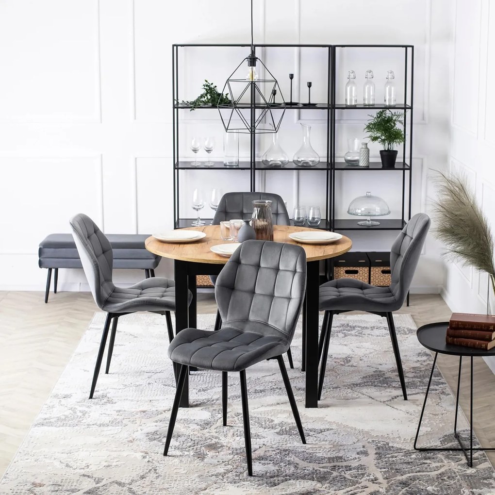 Szék szürke színben, bársony kárpittal. LUCKY