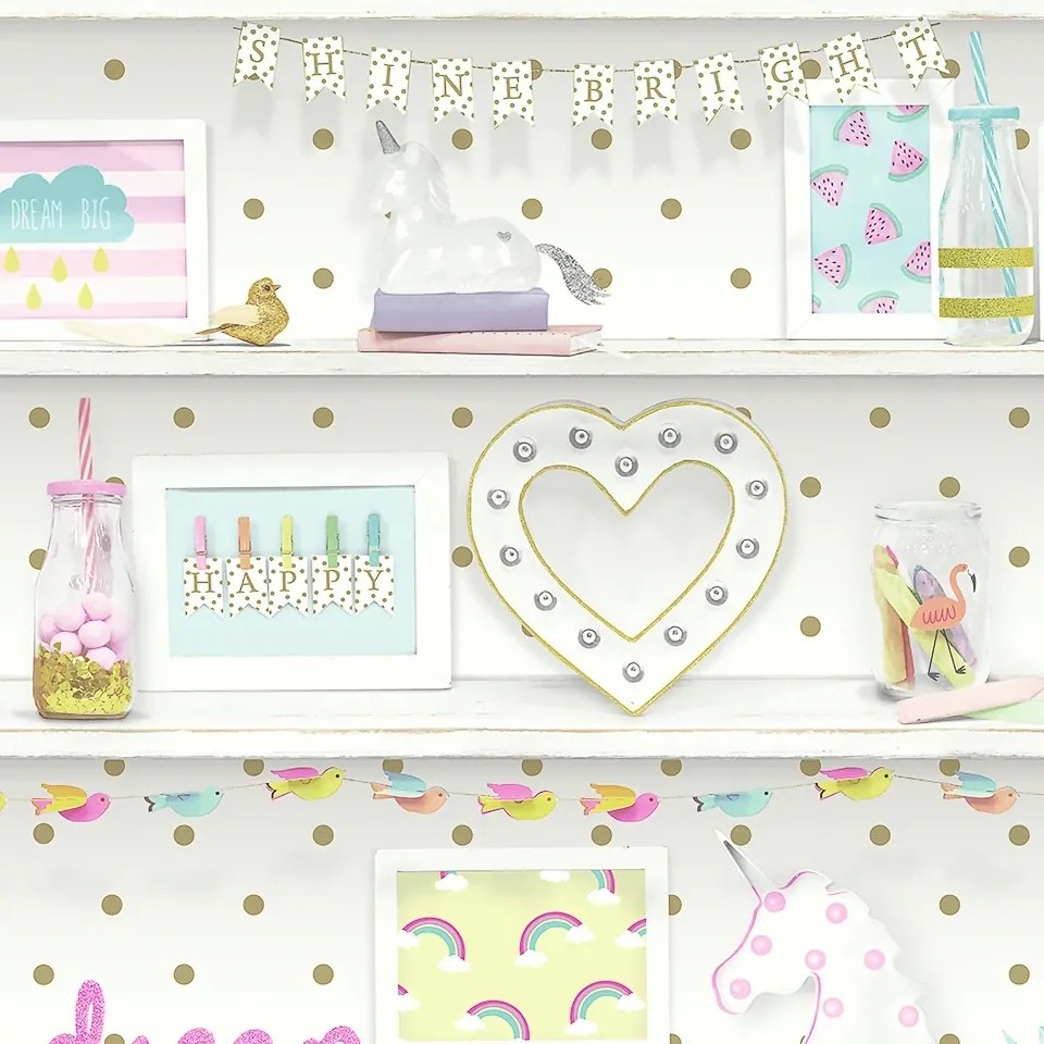 Arthouse Signature 2 Girl’s Life ezüst polcmintás papír tapéta – 696004