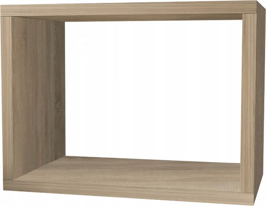 Fali könyvespolc, akasztós fali polc, sonoma tölgy, 40x30x20