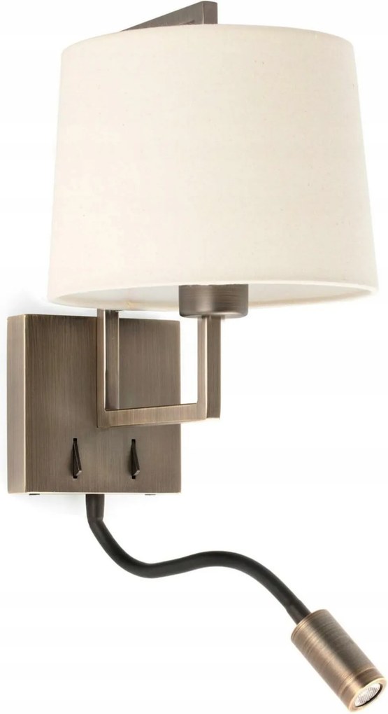 Faro Frame fali lámpa antik arany/bézs színben Led olvasólámpával 2 az 1-ben